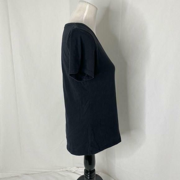 Nike Women’s Shirt Black Dri-Fit Short Sleeve V-Neck Athletic Size Medium - Picture 4 of 6